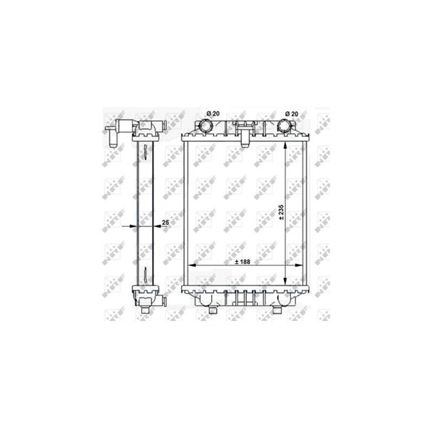 Kylare, motorkylning, Vänster fram, Tvåsidig, Vänster Nrf 59183 NRF Kylare, motorkylning, Vänster fram, Tvåsidig, Vänster Nrf 59183 NRF