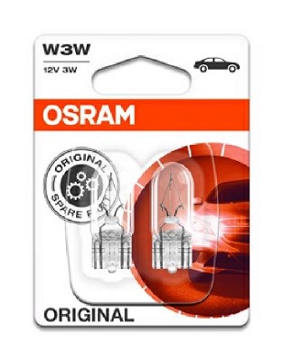 Glödlampa OSRAM ORIGINAL W3w W2,1x9,5d, Baklucka, Sidoinstallatio OSRAM