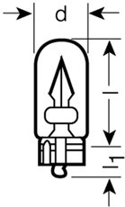 Glödlampa OSRAM ORIGINAL W3w W2,1x9,5d, Baklucka, Sidoinstallatio OSRAM