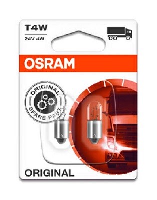 Glödlampa OSRAM ORIGINAL T4W BA9s, Fram, Bak, Sidoinstallation, U OSRAM