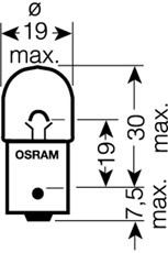 Glödlampa OSRAM ORIGINAL R5W BA15s, Bak, Fram, Fram eller bak, Tv OSRAM