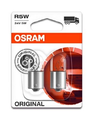 Glödlampa OSRAM ORIGINAL R5W BA15s, Bak, Fram, Upptill, Sidoinsta OSRAM
