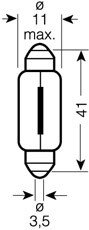 Glödlampa, innerbelysning OSRAM ORIGINAL Socket Bulb SV8,5-8, Fra OSRAM Glödlampa, innerbelysning OSRAM ORIGINAL Socket Bulb SV8,5-8, Fra OSRAM