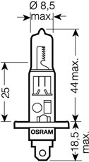 Halogenlampa OSRAM ORIGINAL H1 P14,5s OSRAM