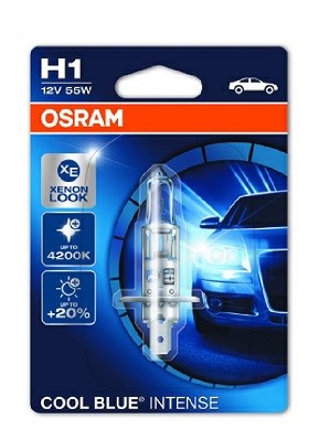 Halogenlampa OSRAM COOL BLUE INTENSE H1 P14,5s Osram 64150CBI-01B OSRAM
