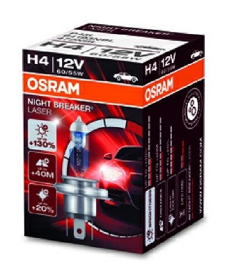Halogenlampa  OSRAM NIGHT BREAKER LASER H4 P43t, Fram Osram 64193 OSRAM