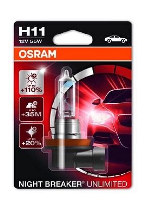 Halogenlampa OSRAM NIGHT BREAKER UNLIMITED H11 PGJ19-2 Osram 6421 OSRAM