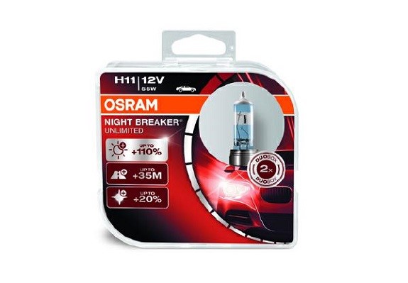 Halogenlampa OSRAM NIGHT BREAKER UNLIMITED H11 PGJ19-2 Osram 6421 OSRAM