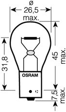 Glödlampa OSRAM DIADEM PY21W BAU15s, Fram, Bak, Fram eller bak, B OSRAM