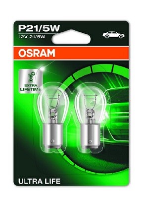 Glödlampa OSRAM ULTRA LIFE P21/5W BAY15d, Fram, Bak, Stötfångare, OSRAM