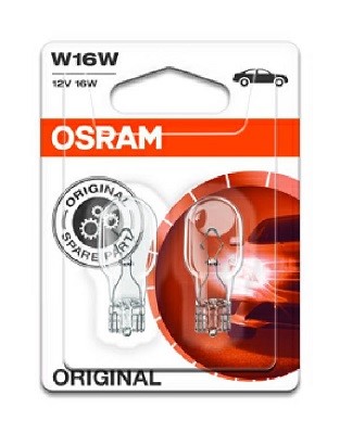 Glödlampa OSRAM ORIGINAL W16W W2,1x9,5d, Bak, Fram, Ytterspegel,  OSRAM