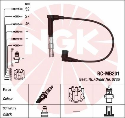 Tändkabel Ngk 0736 NGK Tändkabel Ngk 0736 NGK