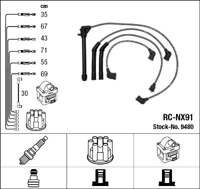 Tändkabelsats Ngk 9480 NGK