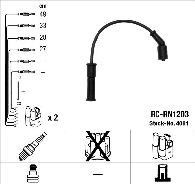 Tändkabelsats Ngk 4081 NGK
