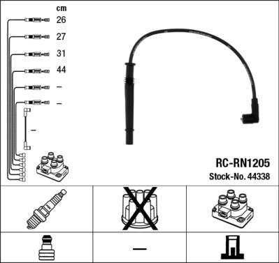 Tändkabelsats Ngk 44338 NGK Tändkabelsats Ngk 44338 NGK