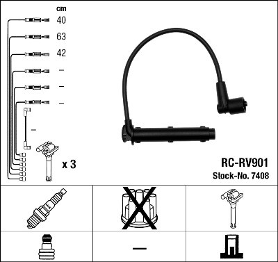 Tändkabelsats Ngk 7408 NGK