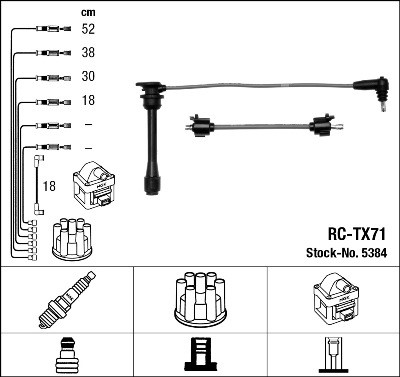 Tändkabelsats Ngk 5384 NGK Tändkabelsats Ngk 5384 NGK