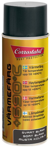 Värmefärg mattsvart spray 400 ml, Universal Carostabil