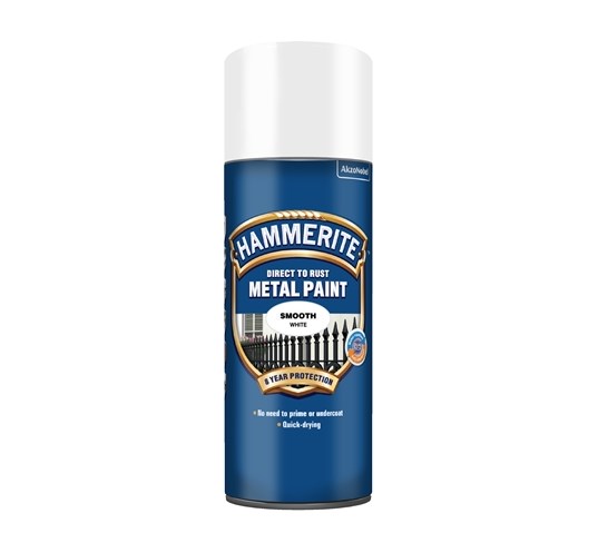 Slätlack vit spray 400 ml, Universal Hammerite