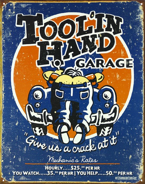 Plåtskylt/moore -toolin' Hand, Universal