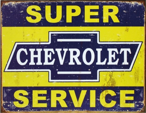 Plåtskylt/gm Super Chevy Servi, Universal
