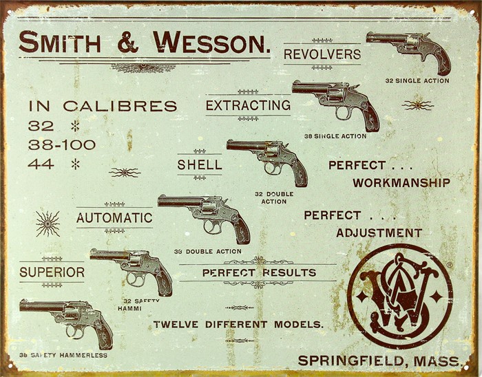 Plåtskylt/s&w -revolvers, Universal