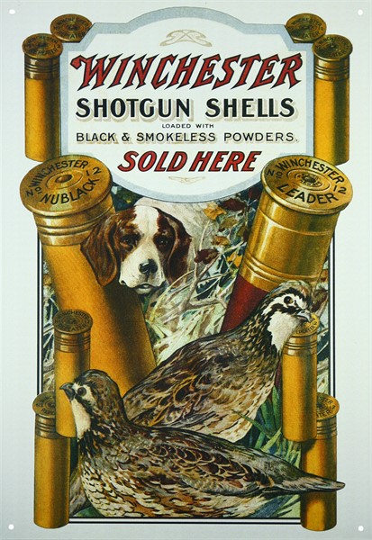Plåtskylt/win- Dog & Quail, Universal