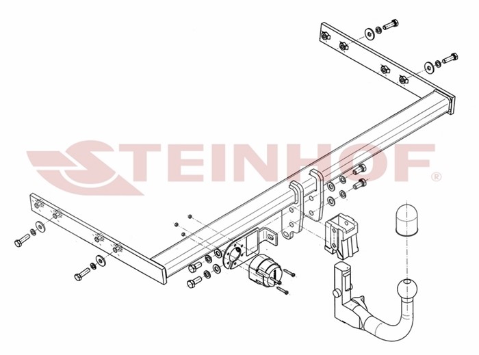 Dragkrok, Avtagbar Audi A3 Sportback (8pa) Steinhof A-067 Steinhof