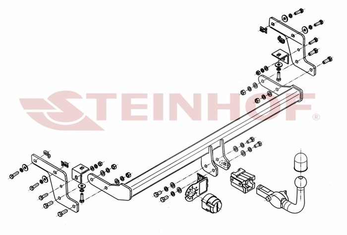 Dragkrok, Avtagbar Peuge 207 Sw (wk_) Steinhof P-024 Steinhof