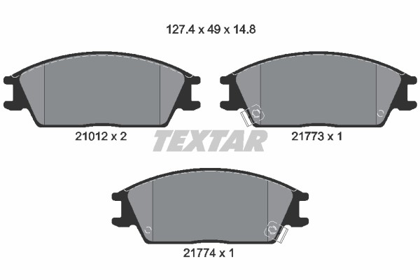 Bromsbeläggsats, Framaxel Textar 2101202 TEXTAR