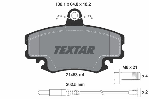 Bromsbeläggsats Ventilerad, Framaxel Textar Q+ 2146304 TEXTAR