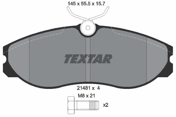 Bromsbeläggsats, Framaxel Textar 2148101 TEXTAR