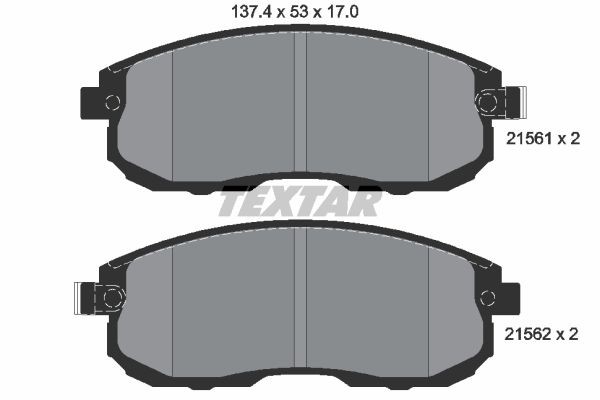 Bromsbeläggsats, Framaxel Textar 2156201 TEXTAR