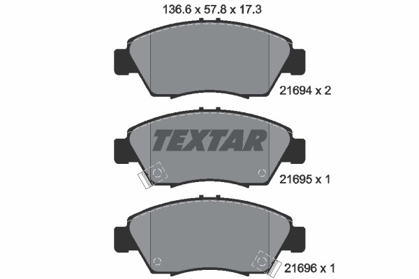 Bromsbeläggsats, Framaxel Textar 2169401 TEXTAR