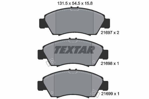 Bromsbeläggsats, Framaxel Textar 2169701 TEXTAR