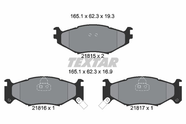 Bromsbeläggsats, Framaxel Textar 2181501 TEXTAR