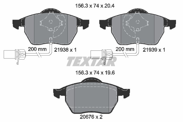 Bromsbeläggsats, Framaxel Textar Q+ 2193801 TEXTAR
