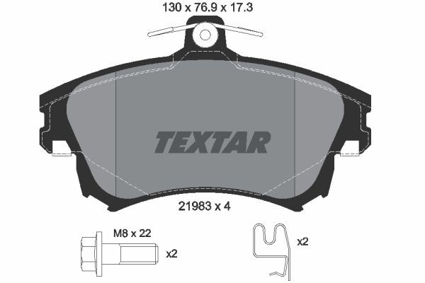 Bromsbeläggsats, Framaxel Textar Q+ 2198302 TEXTAR