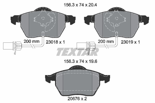 Bromsbeläggsats, Framaxel Textar Q+ 2301802 TEXTAR