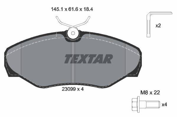 Bromsbeläggsats, Framaxel Textar Q+ 2309902 TEXTAR