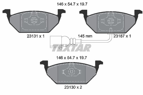 Bromsbeläggsats, Framaxel Textar Q+ 2313101 TEXTAR