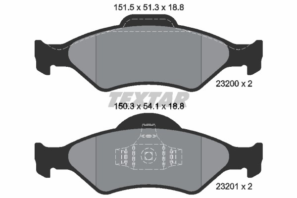 Bromsbeläggsats, Framaxel Textar Q+ 2320001 TEXTAR