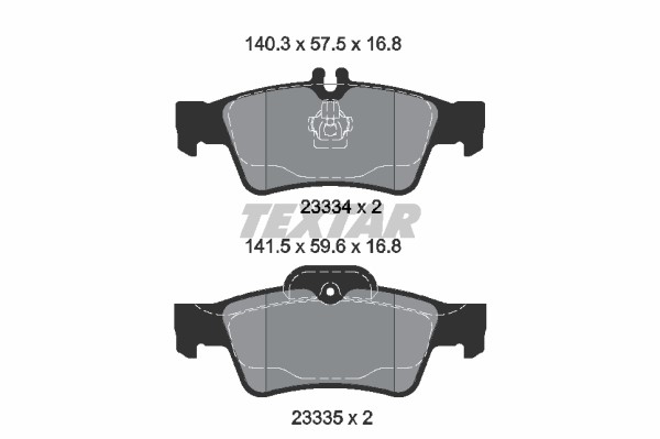 Bromsbeläggsats, Bakaxel Textar Q+ 2333403 TEXTAR