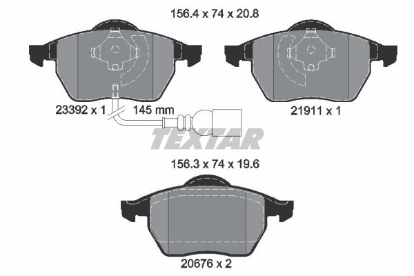 Bromsbeläggsats, Framaxel Textar Q+ 2339201 TEXTAR