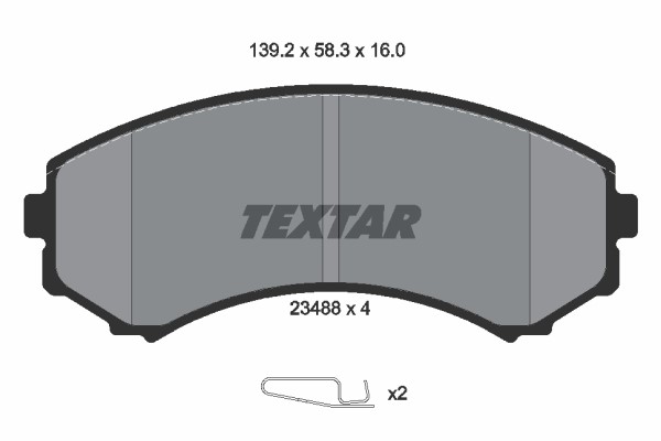 Bromsbeläggsats, Framaxel Textar 2348801 TEXTAR