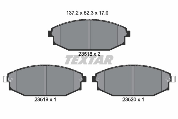 Bromsbeläggsats, Framaxel Textar 2351801 TEXTAR