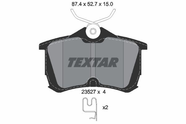 Bromsbeläggsats, Bakaxel Textar Q+ 2352701 TEXTAR