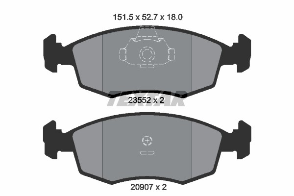 Bromsbeläggsats, Framaxel Textar 2355202 TEXTAR
