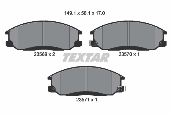 Bromsbeläggsats, Framaxel Textar 2356901 TEXTAR
