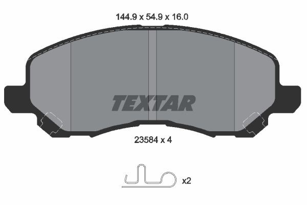 Bromsbeläggsats, Framaxel Textar 2358401 TEXTAR